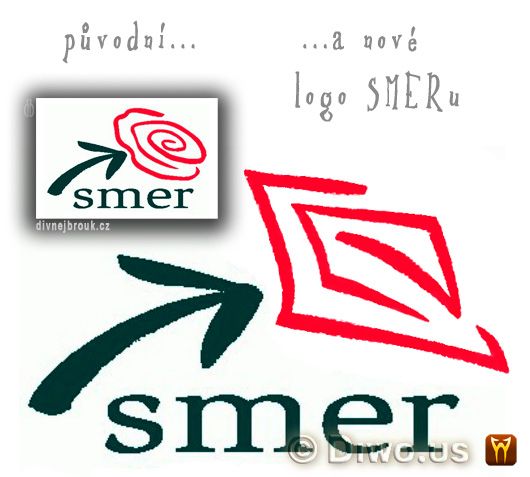 Divnej Brouk - SMER - sociálna demokracia - nové logo, piča