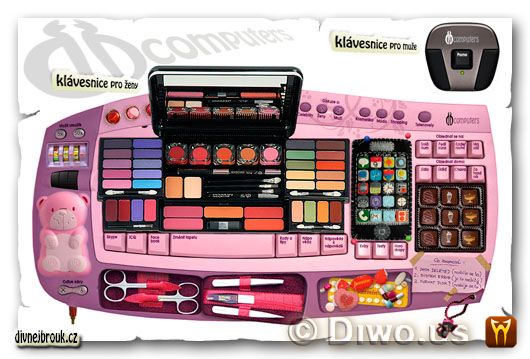 divnej brouk - klávesnice pro ženy, růžová klávesnice pro blondýny, pro muže, klavesnice pro zeny, DB Computers, pink keyboard for women