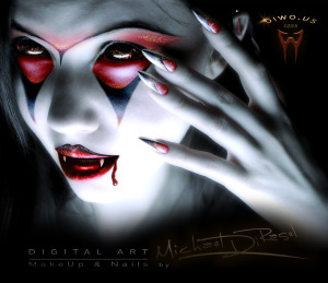 Diwous - Digital Art - Vampire Girl (Digital MakeUp and Nails), beauty, digitální grafika, makeup, nehty, diwoart, diwousart, fantasy, glamour, Halloween, horror, kresba, malba, photomanipulation, počítačová grafika, portrait, Virtual
