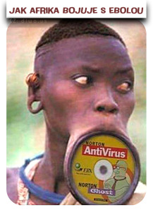 Diwous - Jak Afrika bojuje s Ebolou, ebola, antivirus, antivirový program Norton, CD, Etiopie, Mursiové, talířky do rtů, ozdoba, šperk, disk, domorodec