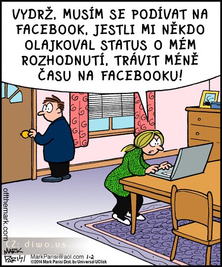 Diwous - Závislost na Facebooku, Facebook, status, lajk, like, vtip, humor, droga